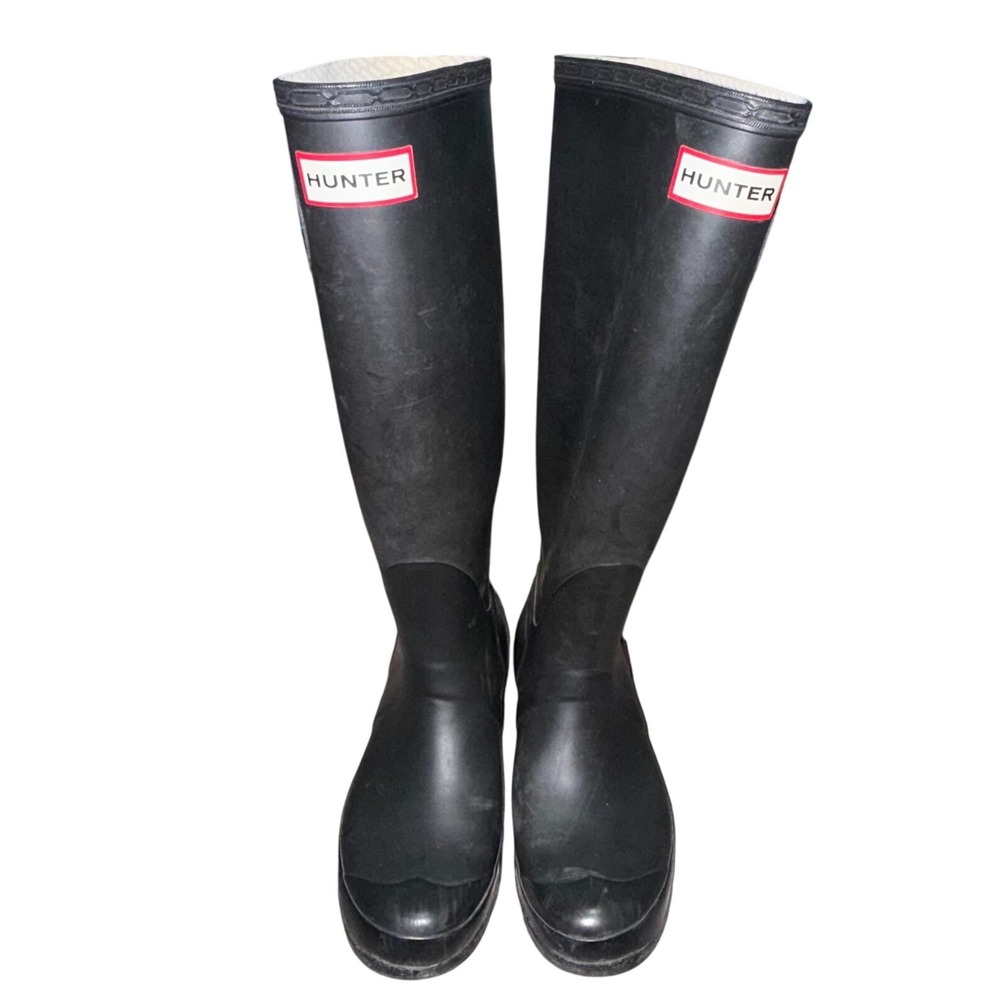Hunter Original Tall Rain Boots Size 7 Black Waterproof Gorpcore Classic